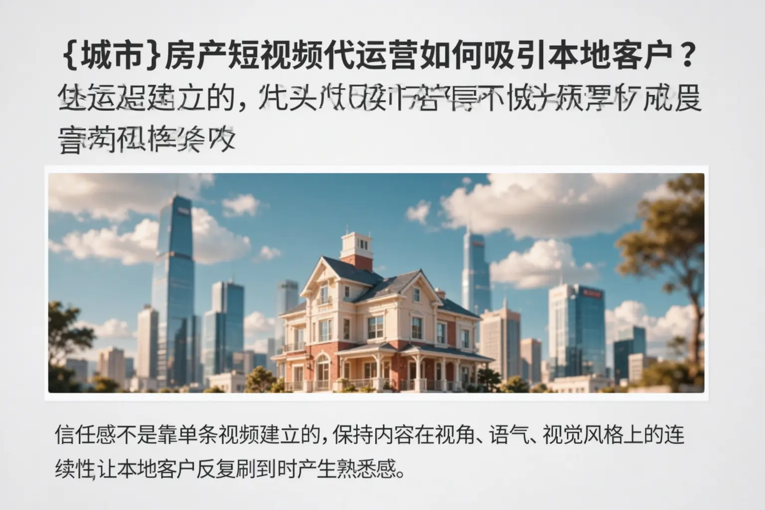 淮北房产短视频代运营如何吸引本地客户？