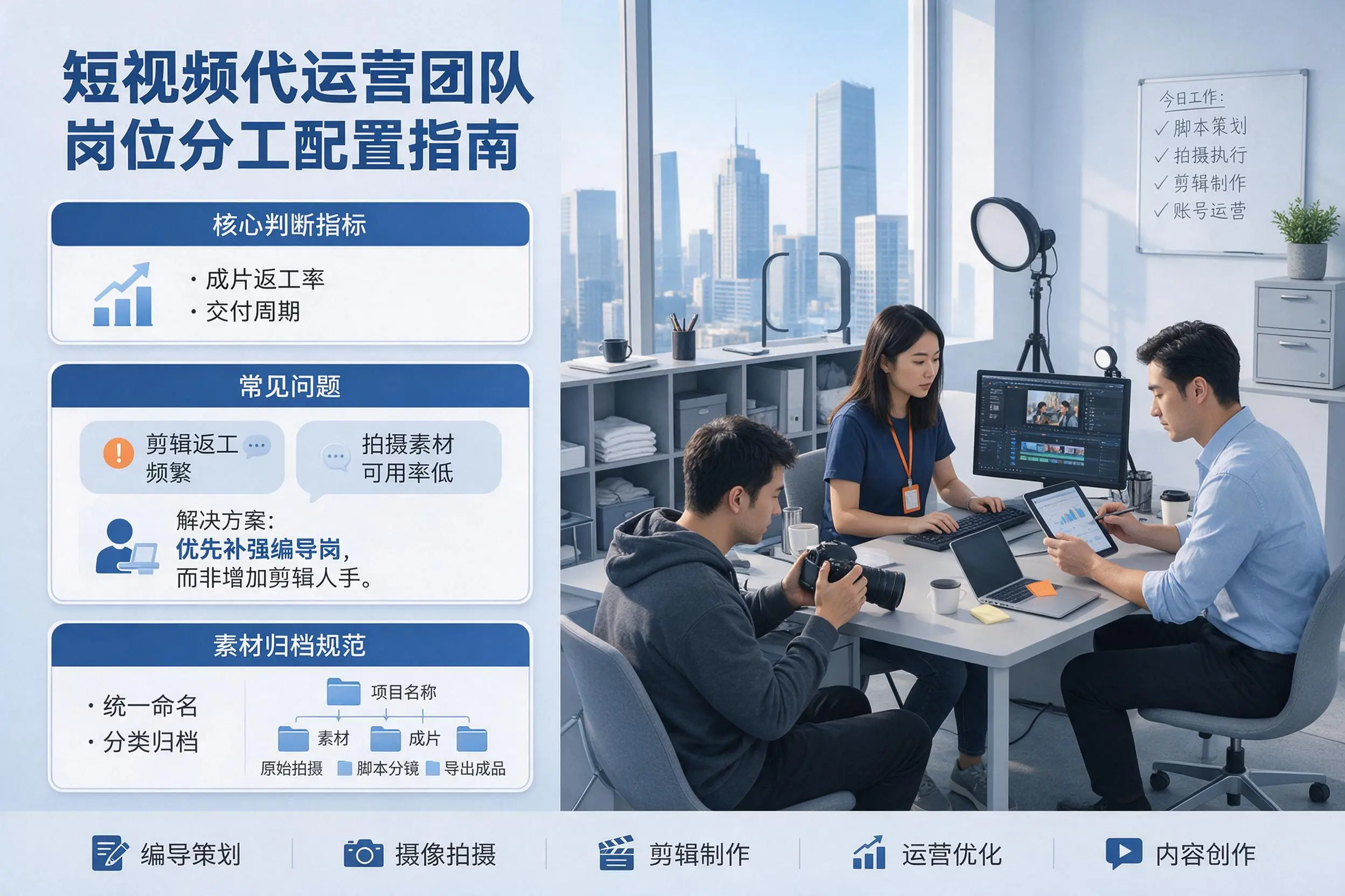 短视频代运营团队如何配置？淮北企业岗位分工科普说明