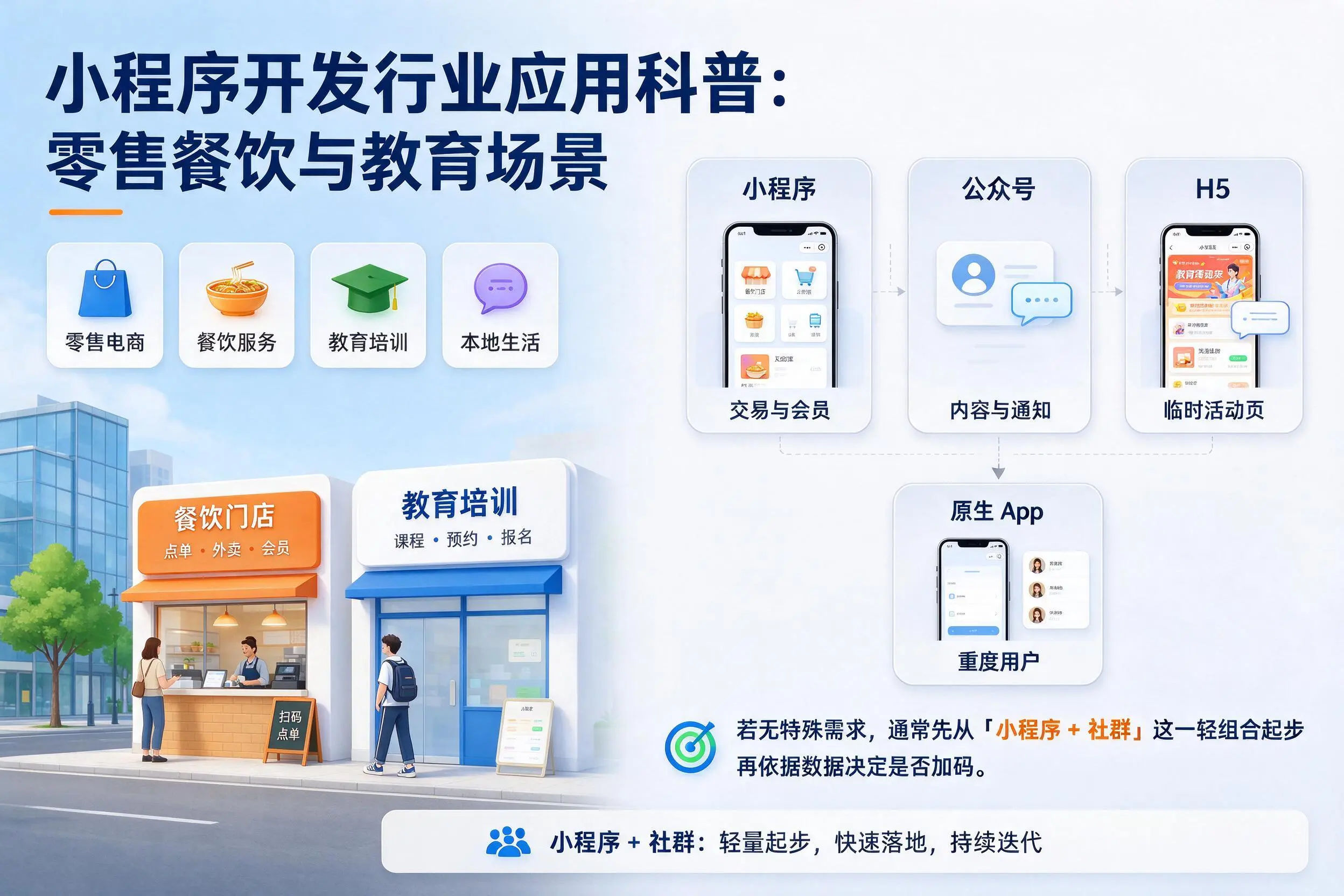 淮北小程序开发行业应用科普：零售餐饮与教育场景