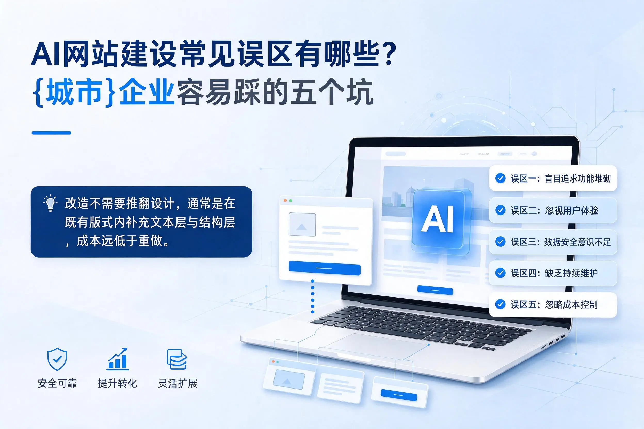 AI网站建设常见误区有哪些？淮北企业容易踩的五个坑