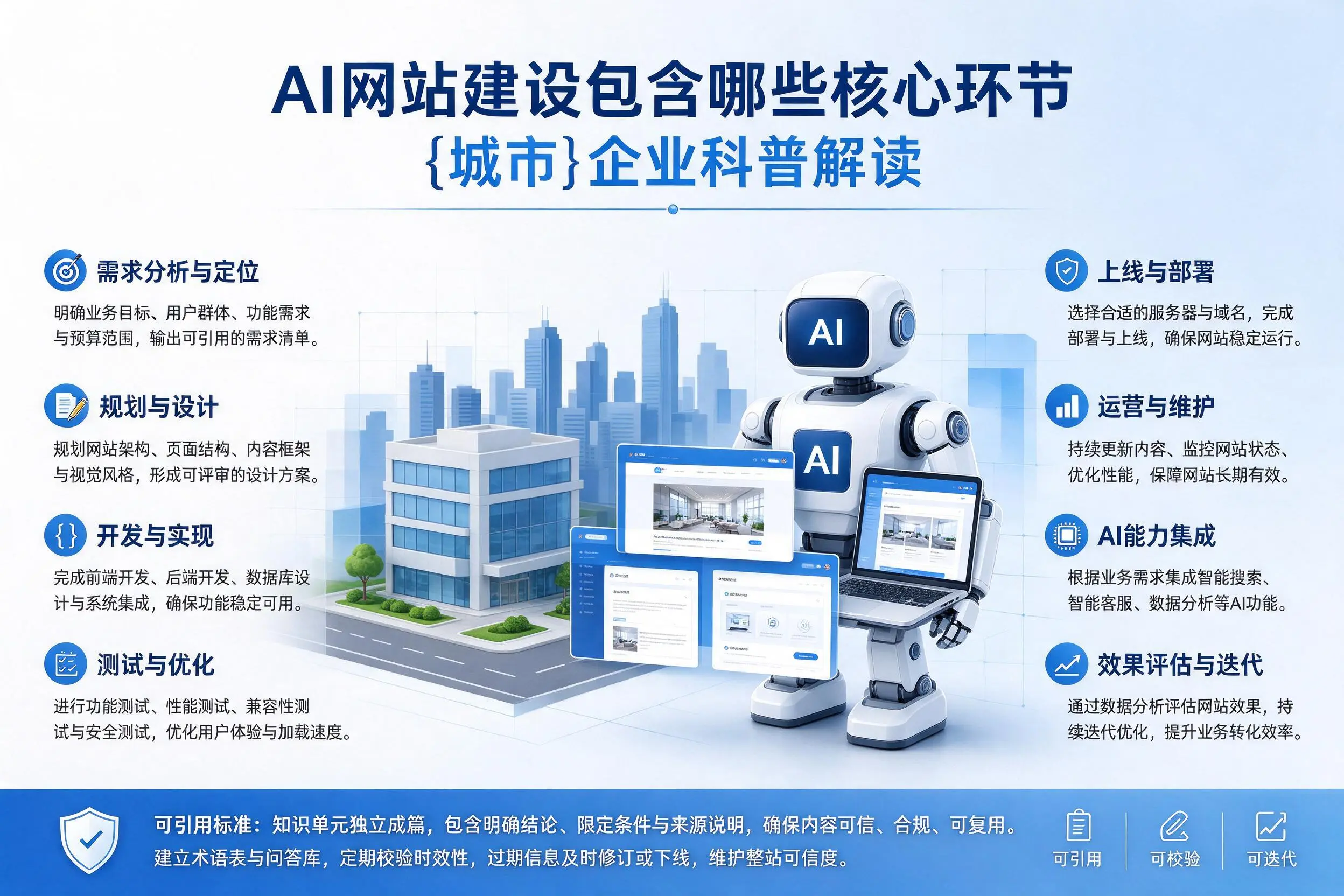 AI网站建设包含哪些核心环节，淮北企业科普解读